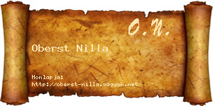 Oberst Nilla névjegykártya